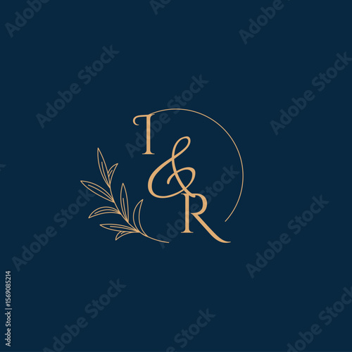 IR Initial Wedding Monogram Logo with Minimalistic Style