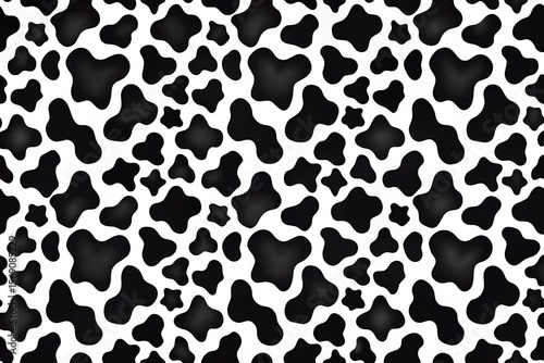 Black and White Cow Print Animal Pattern