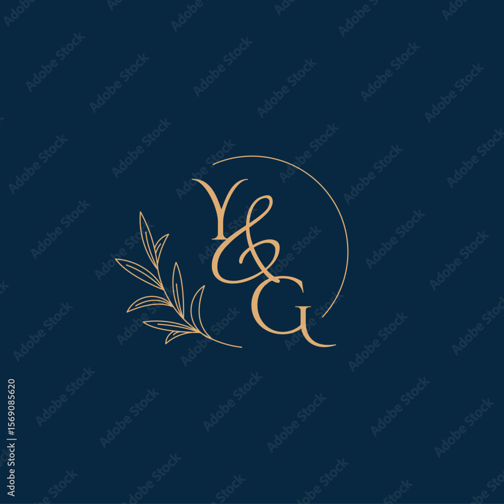 Obraz premium YG Initial Wedding Monogram Logo with Minimalistic Style