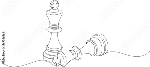 Chess pawn continuous line vector design eps 2