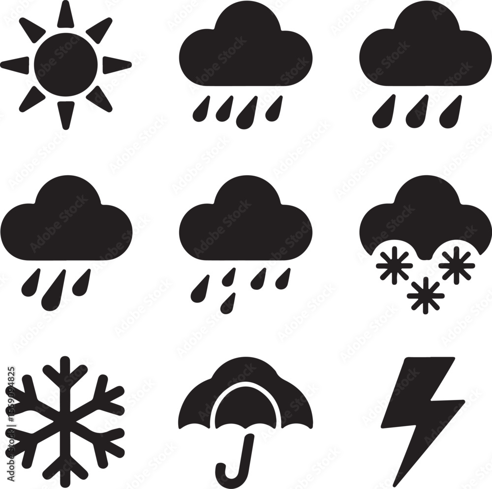 Climate Icon Pack for Designers | Rain, Snow, Sun SVG Files
Climate Icon Pack for Designers | Rain, Snow, Sun SVG Files