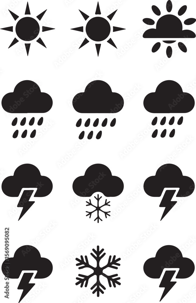 Climate Icon Pack for Designers | Rain, Snow, Sun SVG Files
Climate Icon Pack for Designers | Rain, Snow, Sun SVG Files