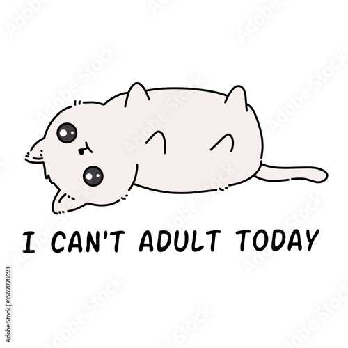 vector illustration of a cartoon cat with funny quote 