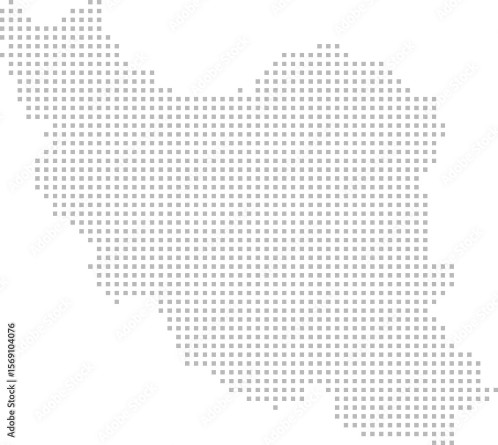 Fototapeta premium Iran – square dot grid vector map (Web Mercator projection, PPT-compatible & fully editable)
