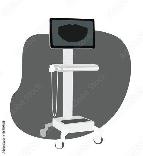 ultrasound device. ultrasound machine showing a fetal scan on the screen, symbolizing pregnancy, prenatal care, and medical technology.