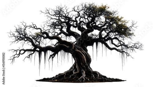 Wallpaper Mural Majestic Tree's Embrace: An awe-inspiring ancient tree stands tall, its gnarled branches reaching towards the sky, a testament to the enduring power and beauty of nature.  Torontodigital.ca