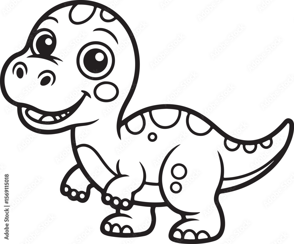 Fototapeta premium Adorable Baby Dino Cartoon Clipart Set