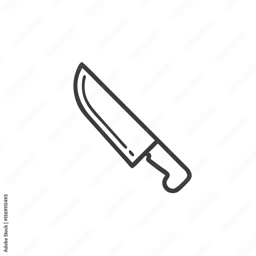 Chef's knife icon for cooking tutorials, kitchenware stores, and culinary presentations Chef's knife icon for cooking tutorials, kitchenware stores, and culinary presentations