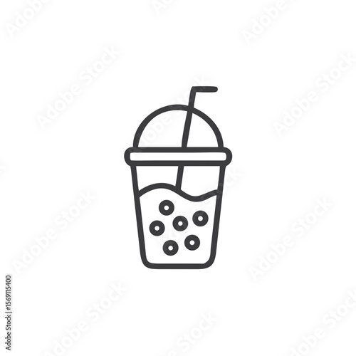 Boba tea icon for beverage shops, cafe menus, and trendy drink blogs