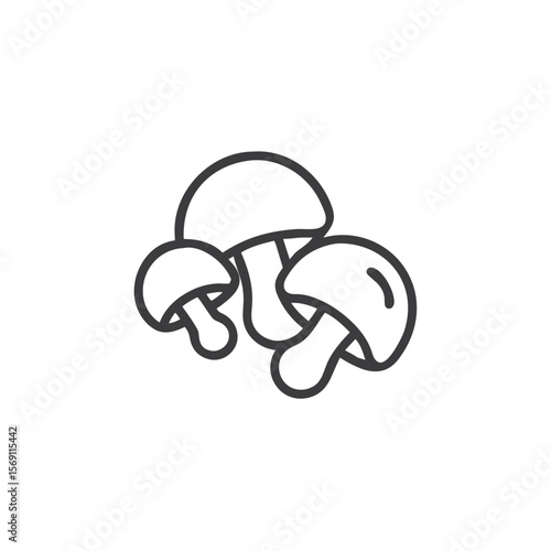 Champignon mushrooms icon for cooking blogs, vegetarian recipes, and grocery apps