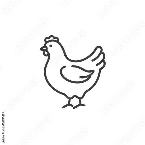 Chicken icon for food blogs, restaurant menus, and poultry farming guides