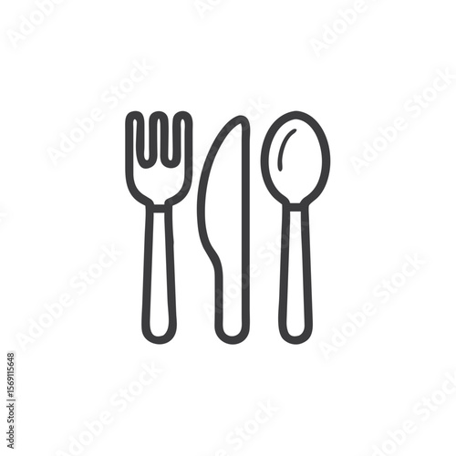 Cutlery set icon for restaurant menus, food blogs, and kitchenware designs