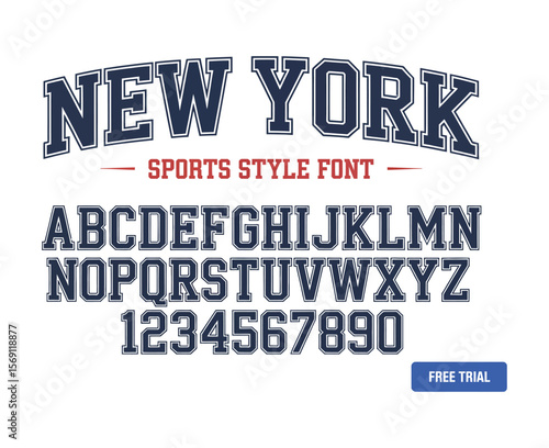 Vintage College Sport Letterman Font vector