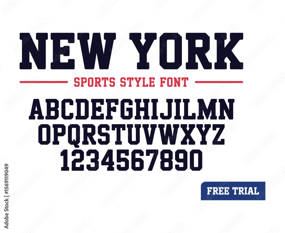 Obraz premium Vintage College Sport Letterman Font vector