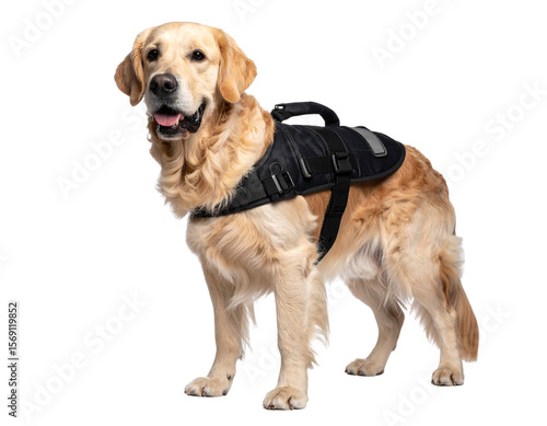 Golden Retriever in Guide Dog Harness – Service Animal