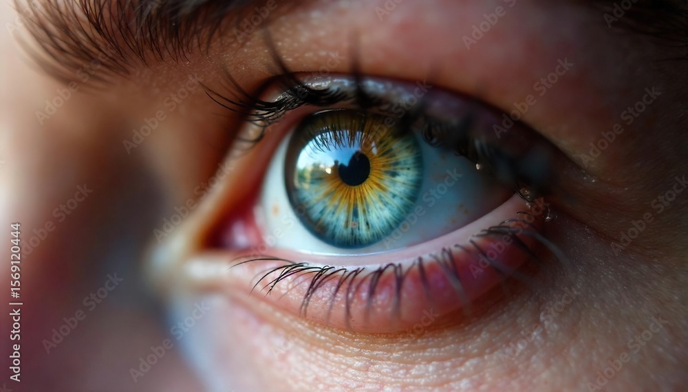 Fototapeta premium Playful Winking Eye Close-up of Mischievous Flirtation and Secret Sharing