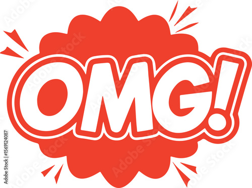 OMG Comic Text Bubble – Red Pop Art Style Expression Vector