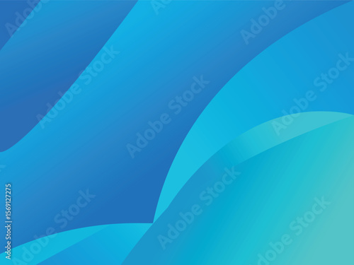 Abstract Fluid Shapes in Shades of Blue and Teal