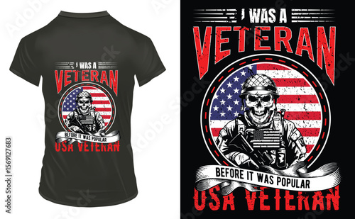 USA typography veteran graphic tee design