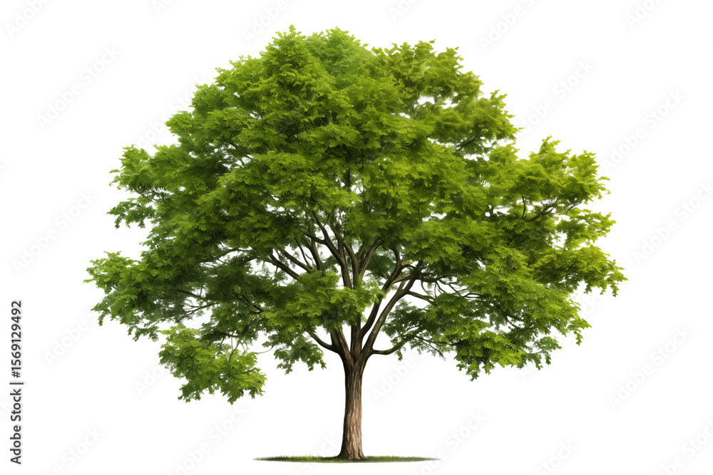 Fototapeta premium Lush green trees isolated on transparent background.