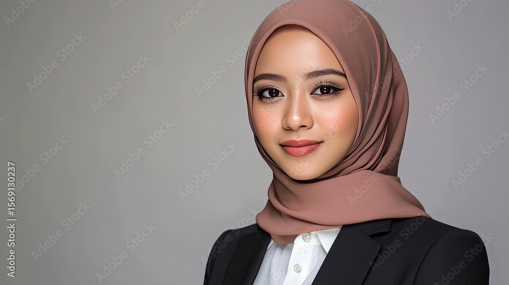 Fototapeta premium Woman in a hijab and business suit.