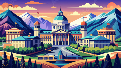 ETH Zurich, Switzerland – A blend of neoclassical grandeur and modern precision, framed by distant alpine peaks, speaks of innovation and clarity.