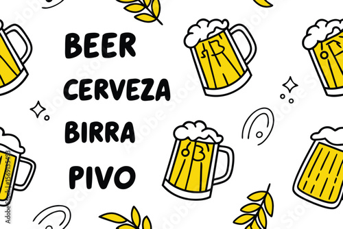 Beer Pattern with International Translations