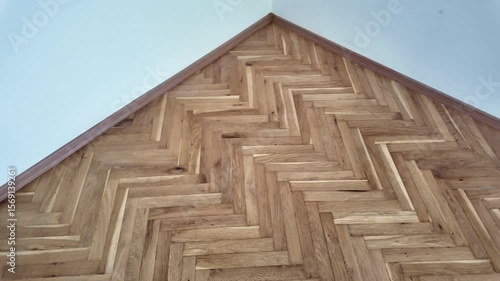 New laminate flooring. Laminated parquet with brown wooden texture