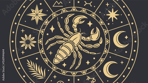 Scorpio zodiac sign astrology horoscope symbol vector illustration for october and november birthday 100