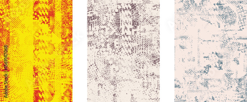 Glitch distorted geometric shape . Noise destroyed logo . Trendy defect error shapes . Glitched frame .Grunge textured . Distressed effect .Vector shapes with a halftone dots screen print texture.