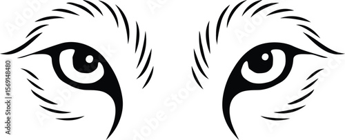 Intense Animal Eyes A Striking Black and White Illustration