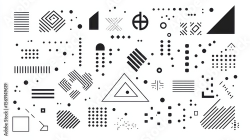 Black and White Abstract Shapes and Patterns in Graphic Design