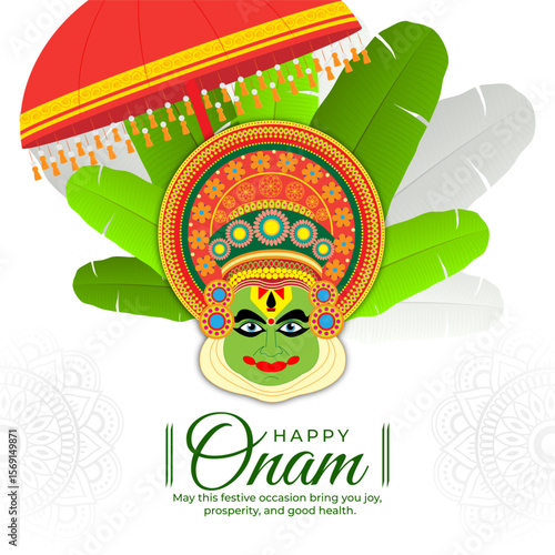 Vector illustration of Happy Onam social media template