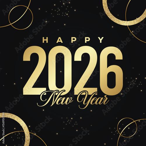 2026 Happy New Year Greetings Premium Vector Design	