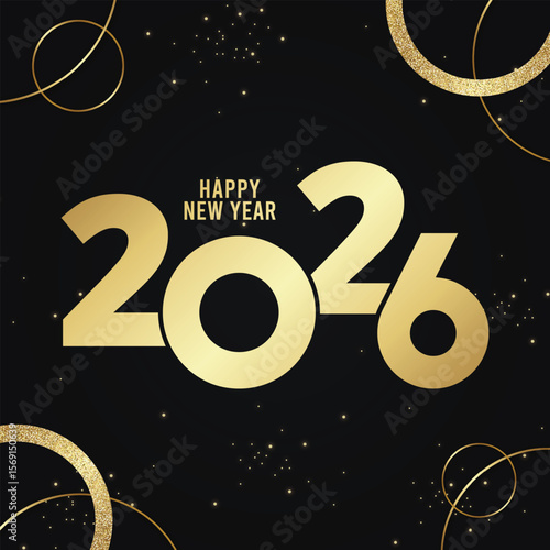 2026 Happy New Year Greetings Premium Vector Design	