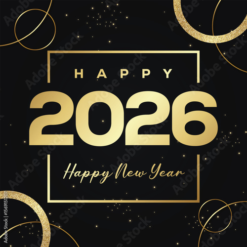 2026 Happy New Year Greetings Premium Vector Design	