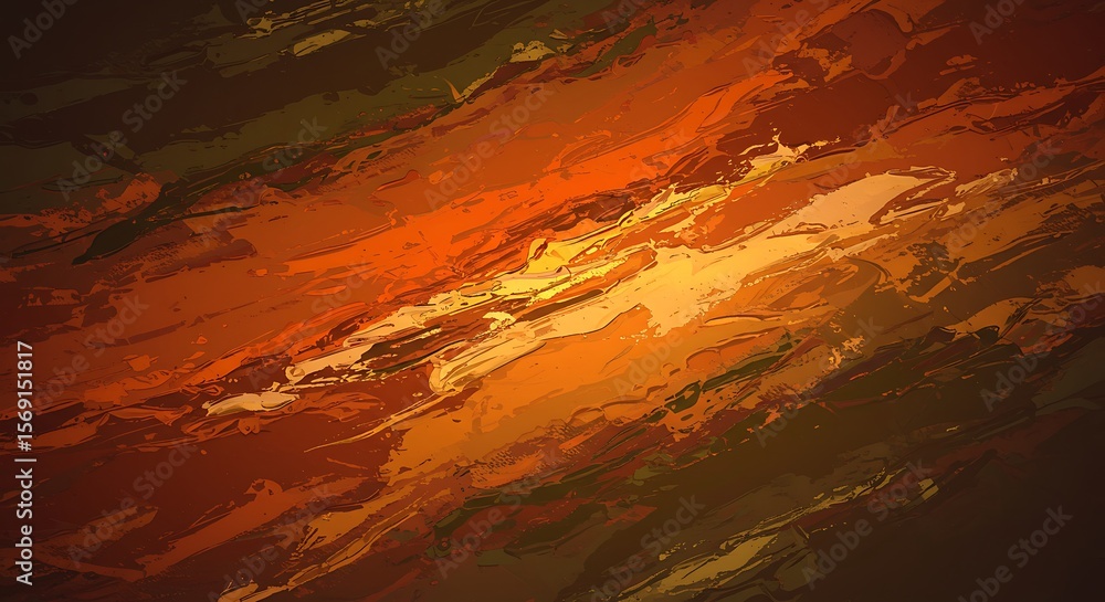 Abstract Painting with Orange and Brown Brushstrokes Abstract Painting with Orange and Brown Brushstrokes