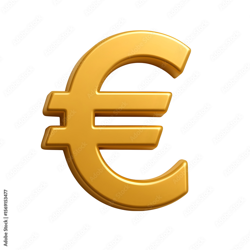 Shiny golden euro currency symbol with a metallic sheen isolated on transparent background Shiny golden euro currency symbol with a metallic sheen isolated on transparent background