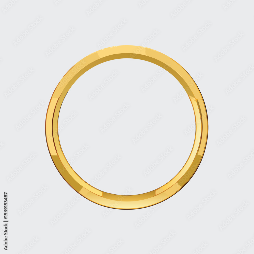 Obraz premium Golden Oval Frame vector - Elegant Metallic Border & Clipart