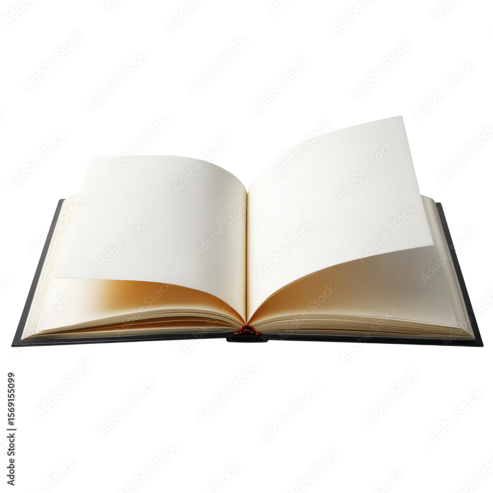 Open dot grid notebook isolated on white blank pages for writing and planning Open dot grid notebook isolated on white blank pages for writing and planning