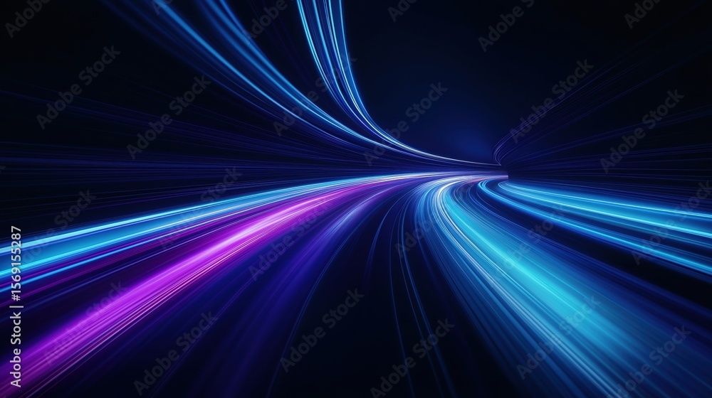 Cutting-edge technology concept showcased with bold, dynamic lines and long exposure effects Cutting-edge technology concept showcased with bold, dynamic lines and long exposure effects