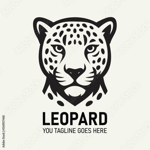 Leopard Head Mascot Logo - Spotted Jungle Vector Emblem