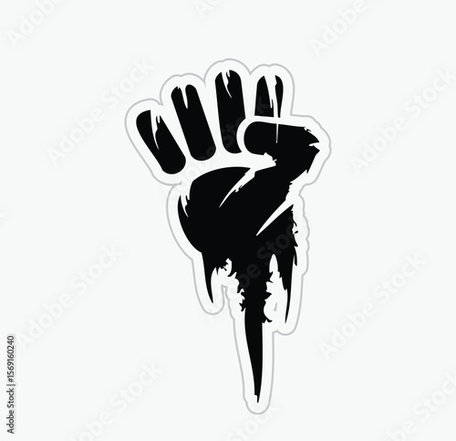 Revolution Fist Power Symbol Logo - Black Protest Icon