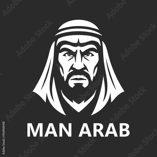 Arab Man Traditional Head Logo