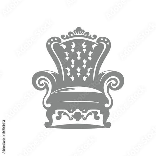 Vintage Illustration of a Luxurious Armchair