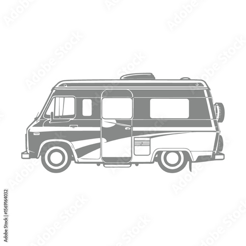 Retro Campervan Illustration for Travel and Adventure