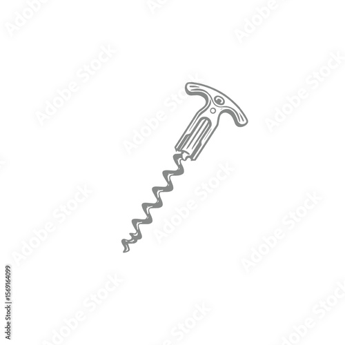 Hand-Drawn Vintage Illustration of a  Corkscrew