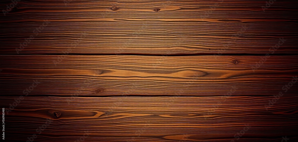 Naklejka premium Rich, dark walnut planks; long, continuous grain , wooden background, dark texture