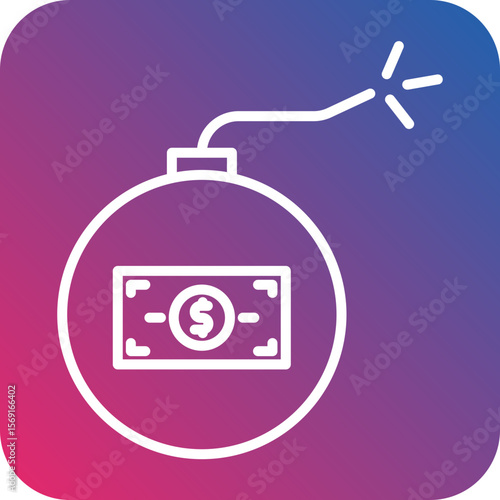 Debt line icon style