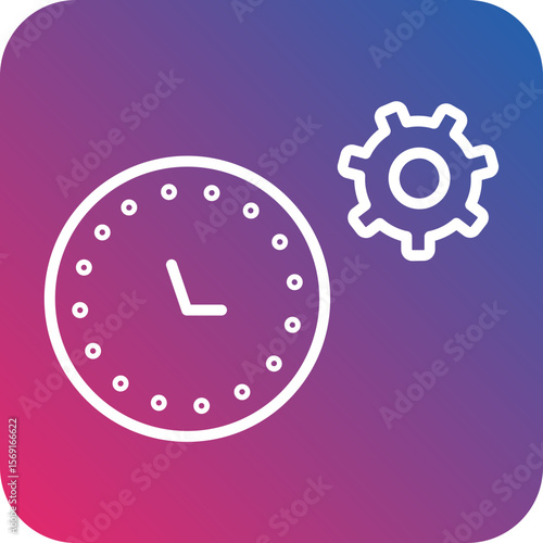 Time Management Line Icon Style
